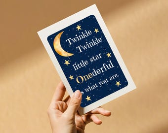 Onederful 1.Geburtstagskarte | Twinkle Twinkle Little Star Karte | Erste Geburtstagskarte Baby