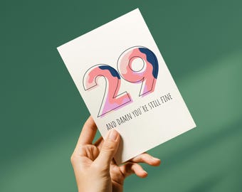 Lustige Karte zum 29 Geburtstag | Verdammt, du bist 29 Karte | 29 Geburtstag Karte für Sie oder Ihn
