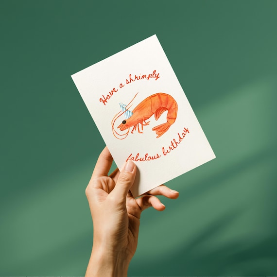 Shrimply Fabulous Birthday Card, Ocean Birthday Card, Funny Birthday Card