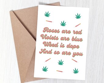 Funny Anniversary Card Stoner Poem Card for Stoner - Etsy Australia