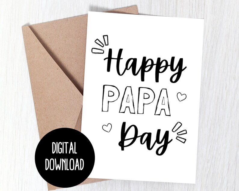 Printable Card for Papa Happy Papa Day Card for Papa on - Etsy