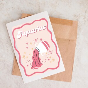Carte Verseau, anniversaire Verseau, cadeau Verseau, cadeau d'anniversaire zodiaque