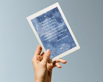 Tarjeta de condolencias: Cita sobre las estrellas en el cielo.