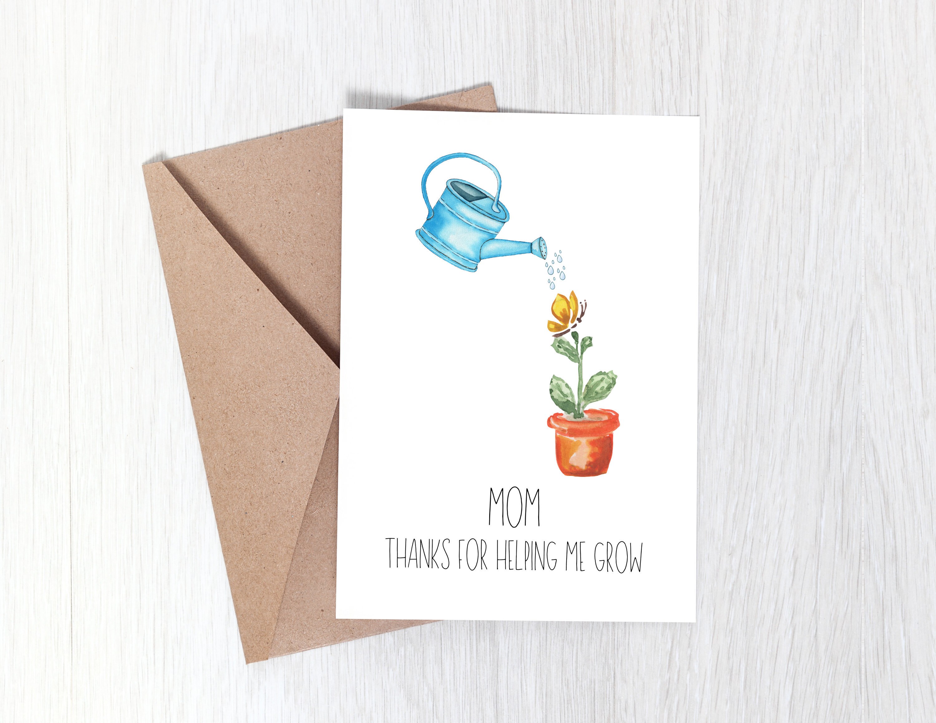 Mom Thanks for Helping Me Grow Thank You Mom Card for - Etsy