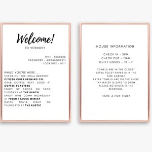 Printable and Editable Vacation Rental Welcome Sign, House Rental Sign, Airbnb, VRBO Welcome Sign, Rental Packet