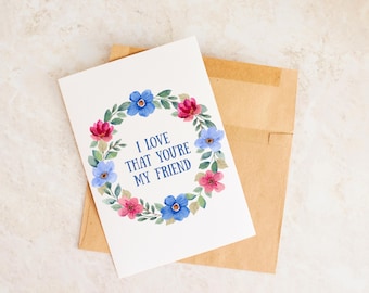 Friendship Greeting Card: Card For Friend