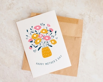 Mothers Day Card, Floral Mothers Day Card, Card For Mom, Mother