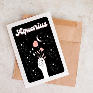 Aquarius Birthday Card, Card For Aquarius, Aquarius Gift, Astrology Birthday Card, Zodiac, Astrology