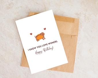 Funny Wiener Dog Birthday Card