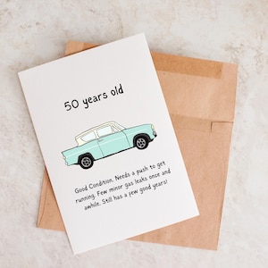 Cartão de aniversário de 50 anos, cartão de aniversário personalizado, cartão engraçado de 50 anos, cartão de aniversário, 50