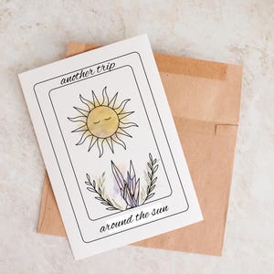 Un autre voyage autour du soleil, carte tarot soleil, carte d'anniversaire tarot, carte d'anniversaire, astrologie, zodiaque