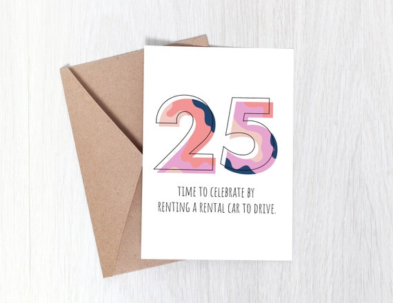 Funny 25th Birthday Card Card for 25th Birthday 25th - Etsy Funny 25th Birthday Card Card for 25th Birthday 25th - Etsy