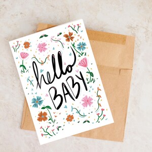 Hola Bebé, Tarjeta de Baby Shower, Tarjeta de Esperanza, Tarjeta de Bebé Nuevo, Felicitaciones