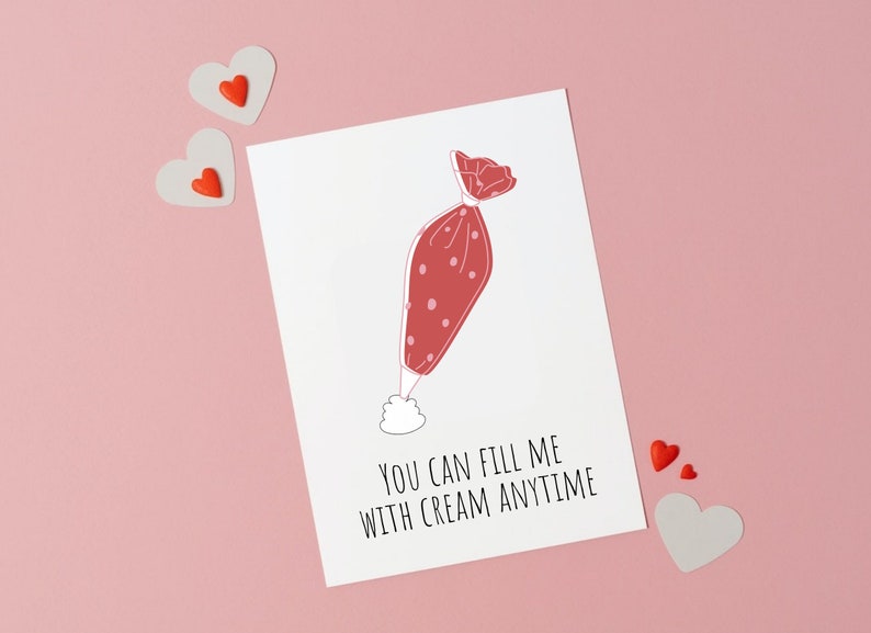 You Can Fill Me With Cream, Naughty Anniverary Card For Him, Dirty Anniversary Card For Boyfriend, Valentine's Day, Anniversary image 1