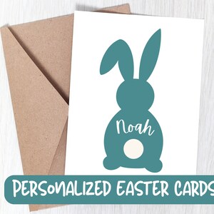 Cartes de Pâques personnalisées, Cartes de lapin de Pâques, Cartes de Pâques pour enfants, Pâques, Cadeau de Pâques