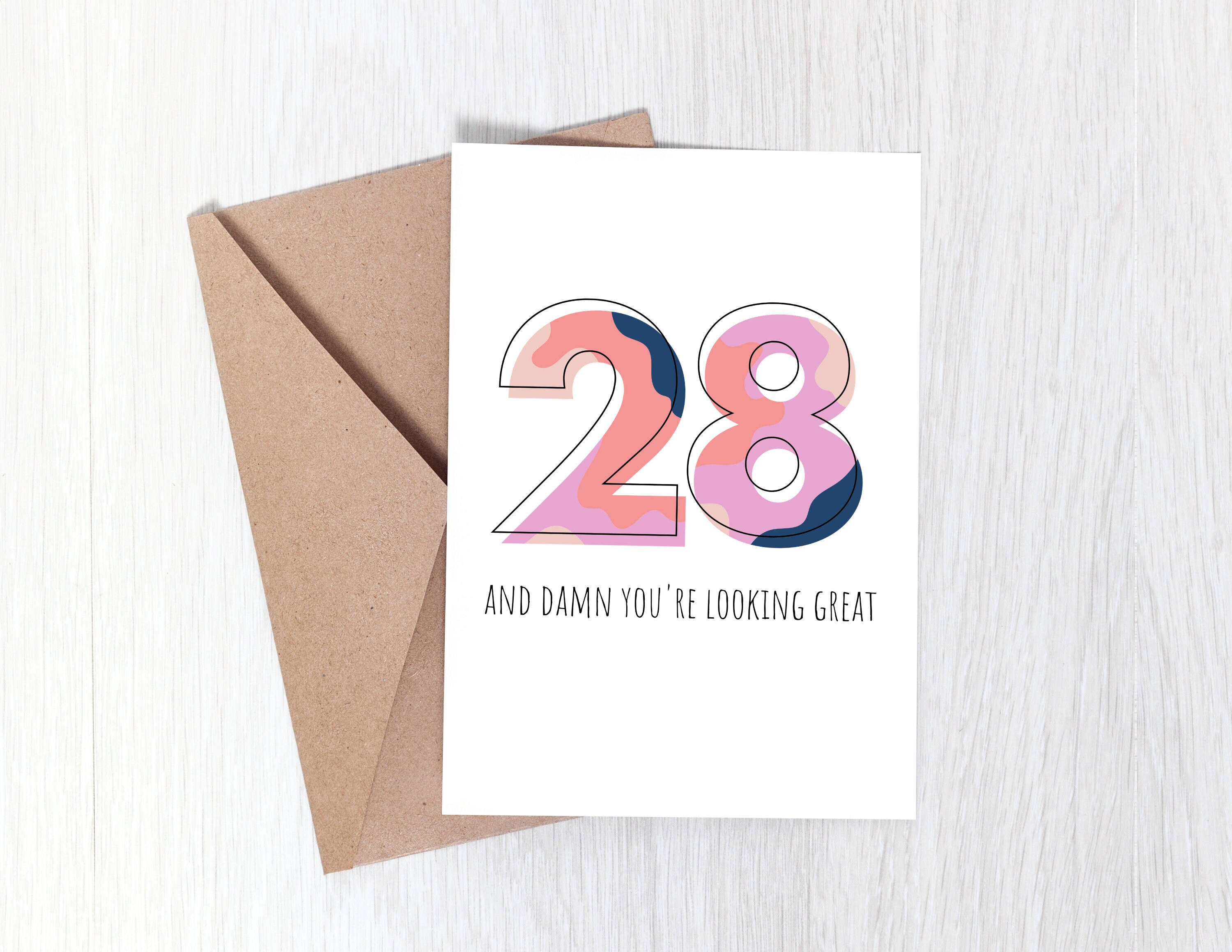 Funny 28th Birthday Card 28 and Looking Great 28th Birthday - Etsy UK