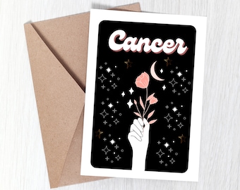 Unique Birthday Card, Cancer Birthday Card, Card For Cancer, Cancer Zodiac Card, Astrology Card