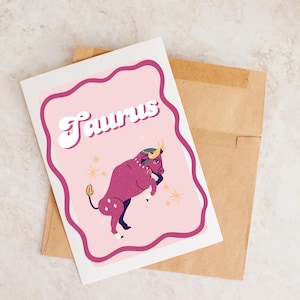 Taurus Birthday Card, Taurus Gift, Astrology, May Birthday, Zodiac Gift, Taurus