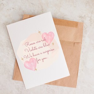 Faire-part de bébé personnalisé pour la Saint-Valentin, faire-part de bébé avec photo, nous allons avoir un bébé, carte pour bientôt bébé, bébé de la Saint-Valentin