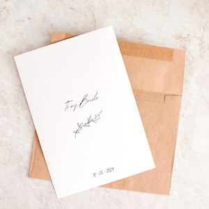 Carte de future mariée, à ma future mariée, carte personnalisée le jour du mariage, carte de date de mariage personnalisée