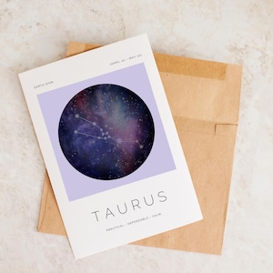 Carte taureau, anniversaire taureau, carte d'anniversaire, astrologie, zodiaque