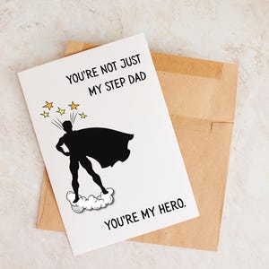 Super-héros beau-père, carte beau-père, fête des pères, carte pour beau-père