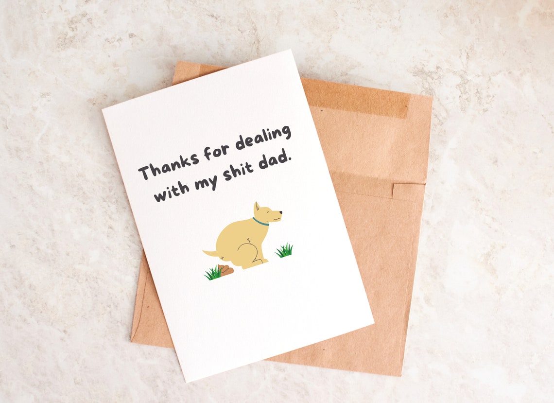 Personalized Dog Dad Card with envelope.