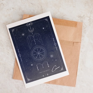 Unique Birthday Card, Cancer Card, Tarot Birthday Card, Astrology Card, Zodiac Gift, Card For Cancer, Astrology