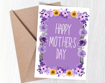 Carte joyeuse fête des mères, fête des mères, carte pour une mère, carte pour maman, cadeau pour maman