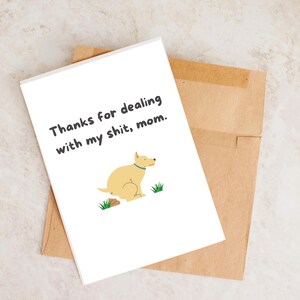 Carte de maman chien, carte drôle pour maman, carte de fête des mères, maman chien