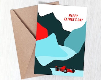 Unique Father's Day Card, Race Car Father's Day Card, F1 Father's Day Card, Formula One, Race Car Gift, Card For Dad