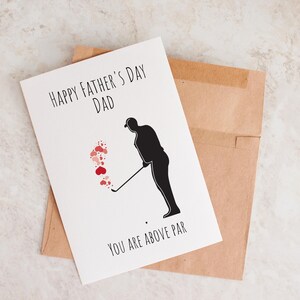 Grappige Vaderdagkaart, papa, je bent boven verwachting, gelukkige Vaderdagkaart, kaart voor golfer, papa