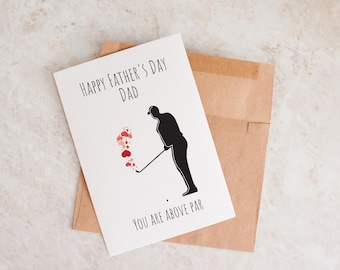 Funny Father's Day Card, Dad You Are Above Par, Happy Father's Day Card, Card For Golfer, Dad
