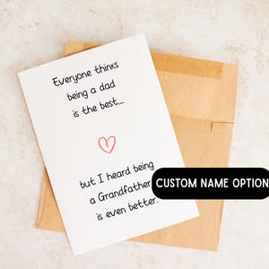 Grandfather Announcement Card: First Time Grandpa, Pregnancy Reveal