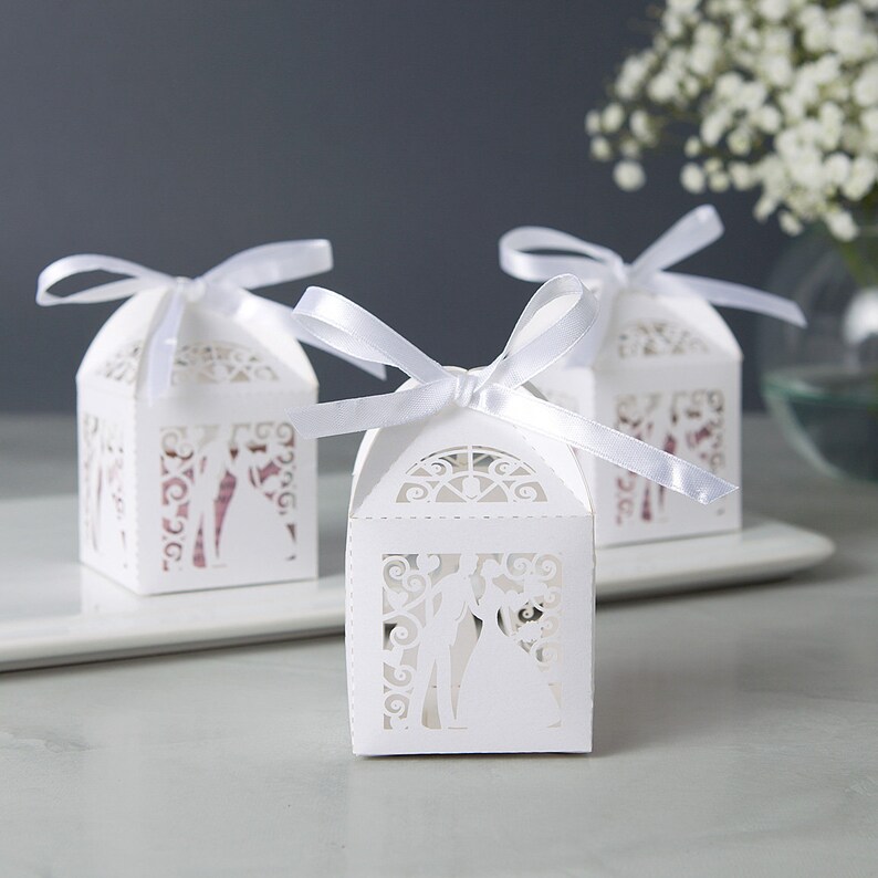 Bridal Shower Favor Boxes Bride and Groom Boxes 10pack Etsy