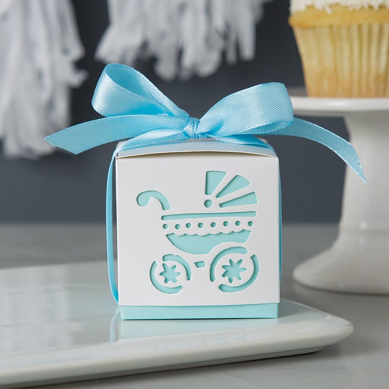 Boy Baby Shower Favor Boxes Candy Boxes 10pack Blue Etsy