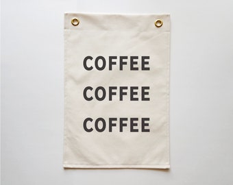 Kaffe Canvas Väggflagga