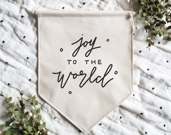 Joy to the World / Christmas Wall Banner / Pennant Flag