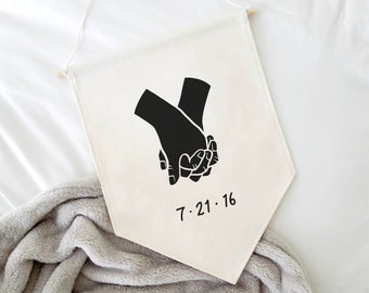 Hand i hand / Anpassad canvasjubileumsbanderoll