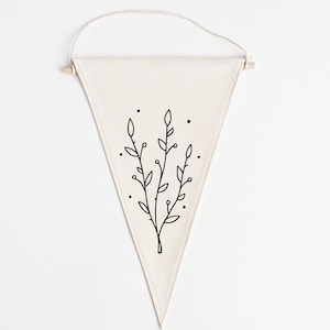 Floral Hanging Pennant / Canvas Wall Flag