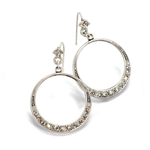 Swarovski Crystal Hoop Dangle Earrings: Elegant Circle Earrings