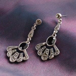 1920s Earrings,Statement Jewelry, Art Deco Earrings,Bridal Earrings, Wedding Silver Earrings, Art Deco Jewelry, Bridal Jewelry, E1366