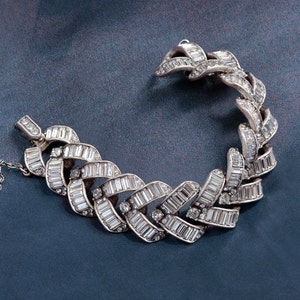 Art Deco Crystal Statement Bracelet: Vintage Flapper Wedding Jewelry