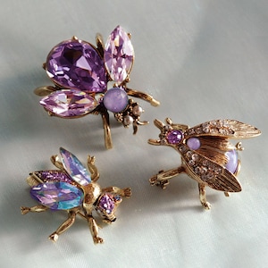 Bee Pin, Bee Jewelry, Purple Bee, Queen Bee Brooch, Honeybee, Bumble Bee Pin, Honey Bee Pin, Insect Brooch, Insect Jewelry P5280