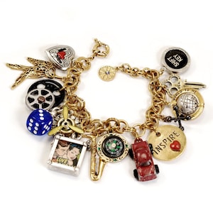 Retro Americana Statement Charm Bracelet, 1950 Mid century Retro Kitch Americana Jewelry, 1960 charm bracelet