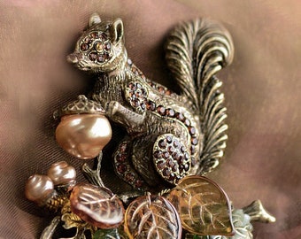 Squirrel Pin Squirrel Brooch Squirrel Jewelry Brooch Pin Fall