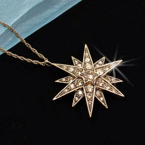Victorian Star Pendant Necklace: Celestial Swarovski Crystal Talisman