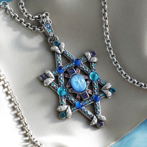 Star of David, Magen David Necklace, Jewish Star Pendant Necklace, Antique Necklace, Star of Esther, Support  Israel Gift N370