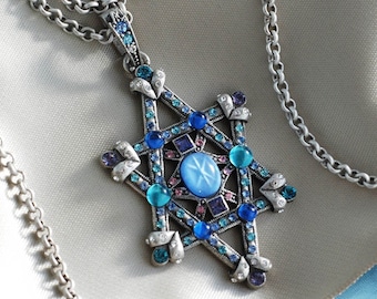 Star of David, Magen David Necklace, Jewish Star Pendant Necklace, Antique Necklace, Star of Esther, Support  Israel Gift N370