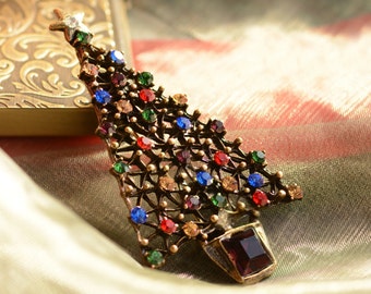 Christmas Tree Pin, Christmas Tree Brooch, Christmas Pin, Christmas Brooch, Christmas Jewelry, Pin, Brooch, Tree Brooch, Tree Pin P354-JE